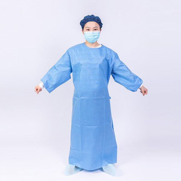 Laboratory Adjustable Hook Loop Non Woven Surgical Gown